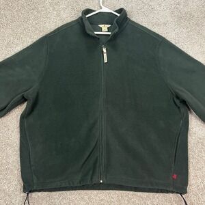 Woolrich Mens 2XL Full Zip Fleece‎ Jacket Hunter Green Outdoor Pockets Warm